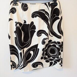 Talbots skirt, cream with brown flowers, size 4